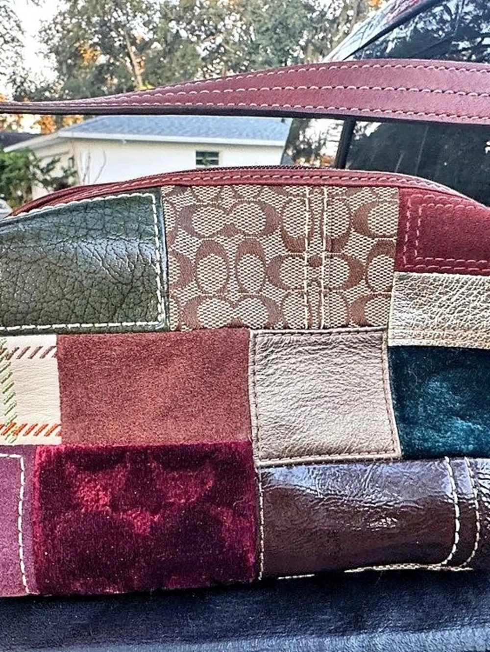 Coach Holiday Patchwork Demi Hobo Multicolor Shoulder Bag - Picture 3 of 16